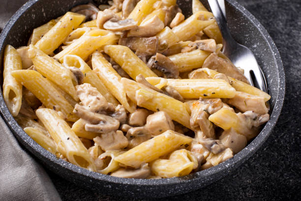 istock Pasta with chicken and mushroom 1175285752