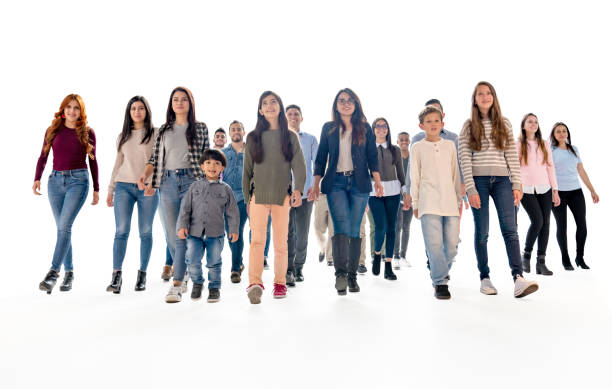 istock Latin American group of people walking at the studio 1175286050