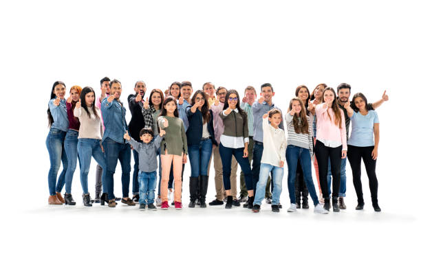 istock Large group of people in the studio with thumbs up 1175286123
