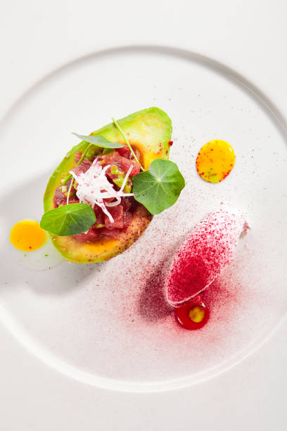 istock Tuna Tartar Made from Raw Fish Served in Avocado 1175286279