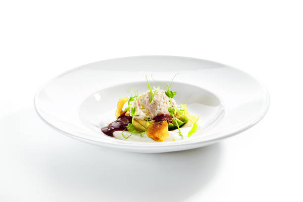 istock Exquisite Serving Avocado Salad with Truffle and Crab 1175286345
