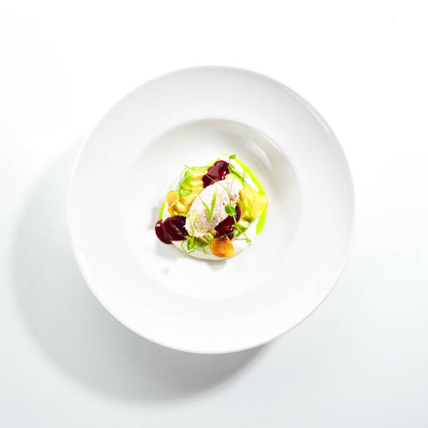 Exquisite Serving Avocado Salad with Truffle and Crab