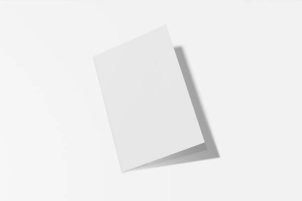 istock Mockup vertical booklet, brochure, invitation isolated on a white background with hard cover and realistic shadow. 3D rendering. 1175289910