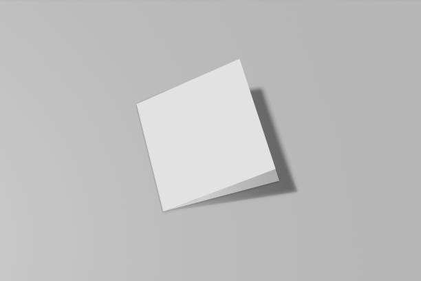 istock Mockup square booklet, brochure, invitation isolated on a grey background with hard cover and realistic shadow. 3D rendering. 1175290935