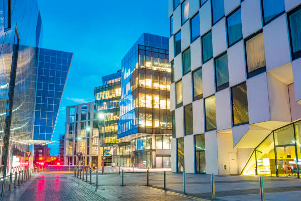 The new Docklands district in Dublin Ireland Stock photograph of modern buildings in the new Docklands district in Dublin Ireland dublin republic of ireland photos stock pictures, royalty-free photos & images