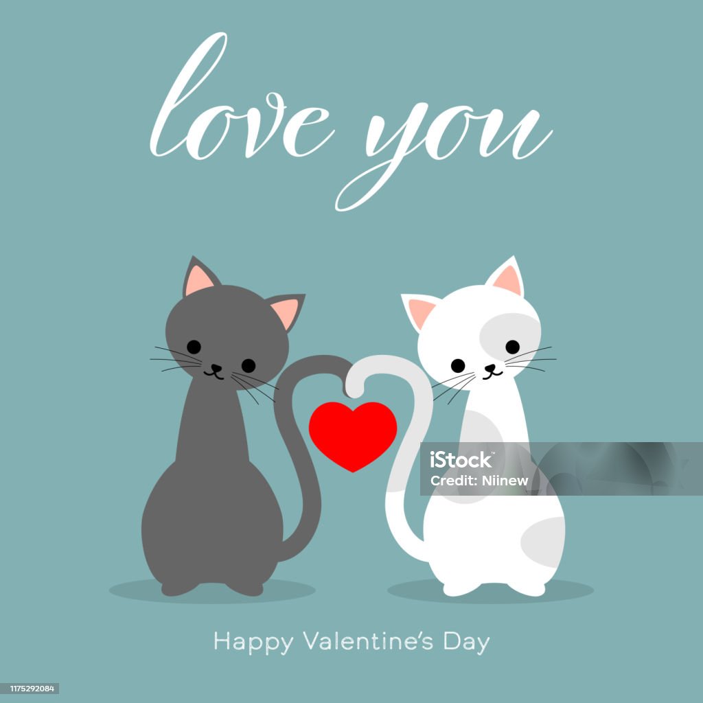 Bối Cảnh Ngày Valentine Của Những Chú Mèo Cặp Đôi Dễ Thương Với ...