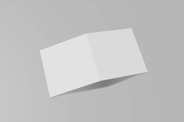 istock Mockup square booklet, brochure, invitation isolated on a grey background with hard cover and realistic shadow. 3D rendering. 1175292423