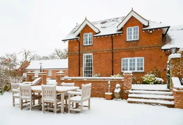 Photo of House and patio in snow