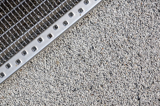 metal grid background in high depth of field