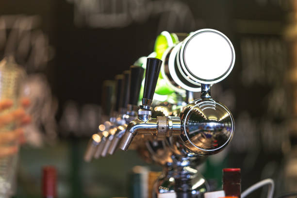 istock Beer taps for ecological craft special beer with copy space and clipping path 1175294402