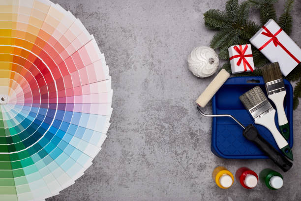 istock Painting accessories, colour guide and Christmas 1175295663