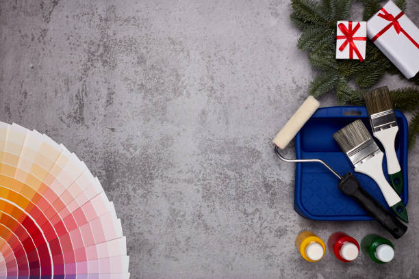 istock Painting accessories, colour guide and Christmas 1175295698