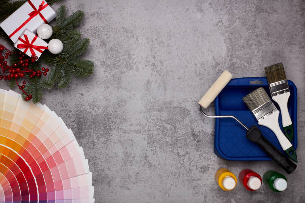 Painting accessories, colour guide and Christmas