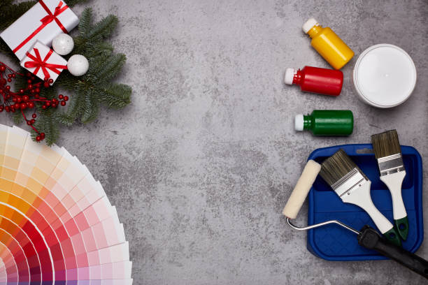 istock Painting accessories, colour guide and Christmas 1175295728