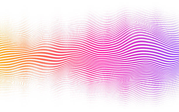 полутонный градиент фон - wave music sound backgrounds stock illustrations