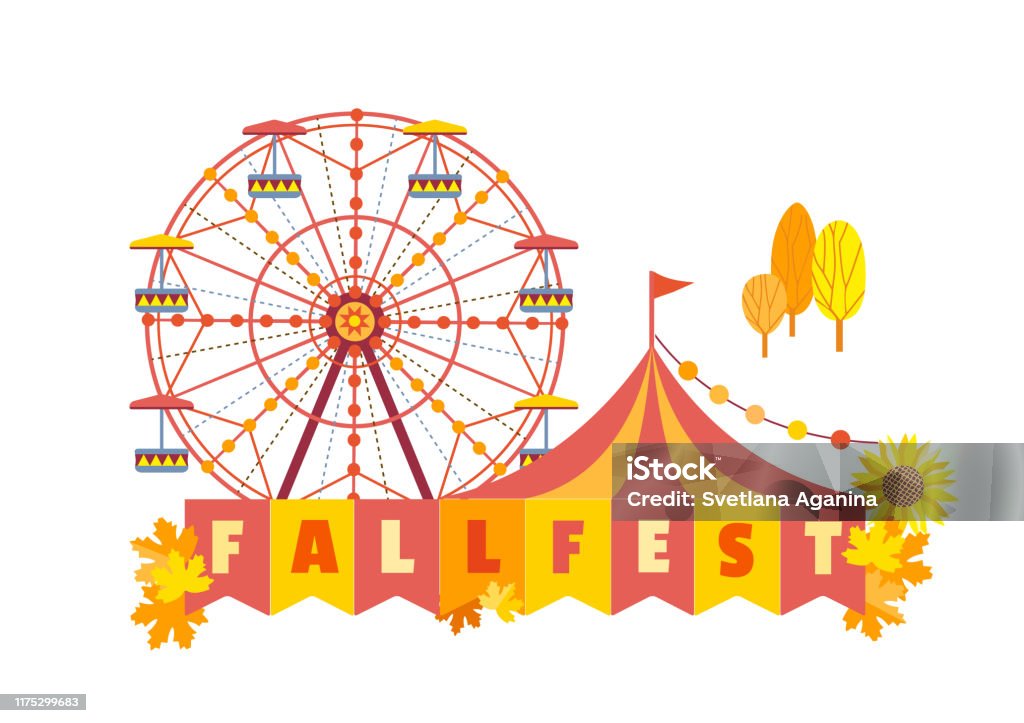Fall Fest Animation Hand Drawn Fall Festival Flat Color Vector Poster Stock Illustration ...