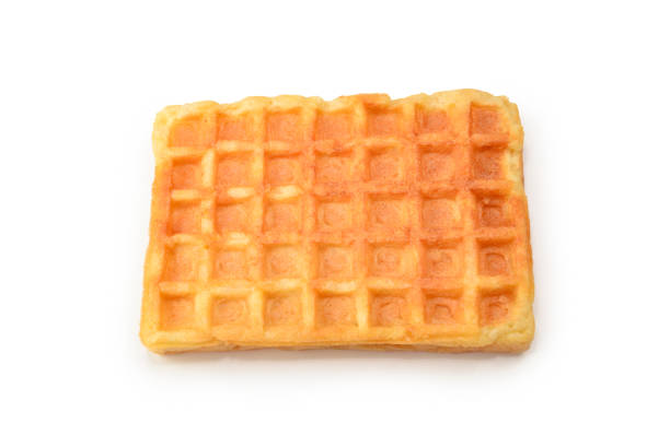 istock Belgian waffle isolated on white background. 1175302641