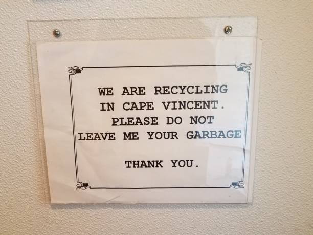 istock we are recycling in Cape Vincent sign under plastic 1175302665