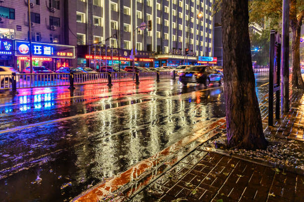 istock Changchun rainy night scene in China 1175303950