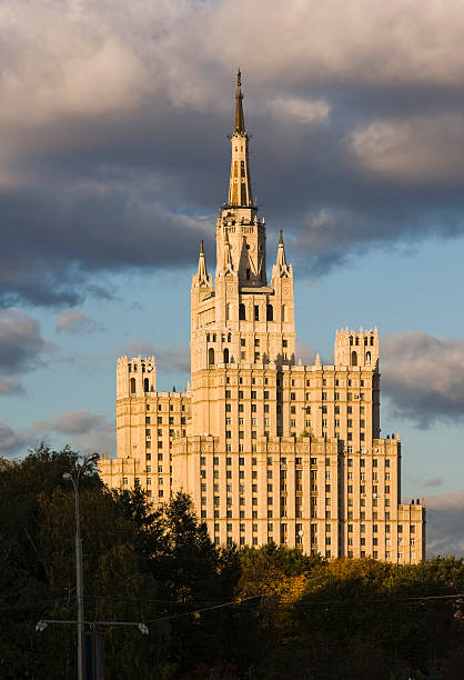 Pavilion number 1 Central or Main on Exhibition of Achievements of National Economy in Moscow, Russia