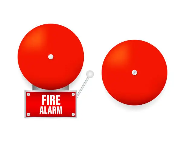 Vector illustration of Fire alarm system. Fire equipment. Vector illustration