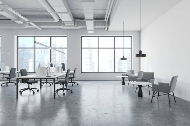istock Industrial style office interior with lounge 1175309487
