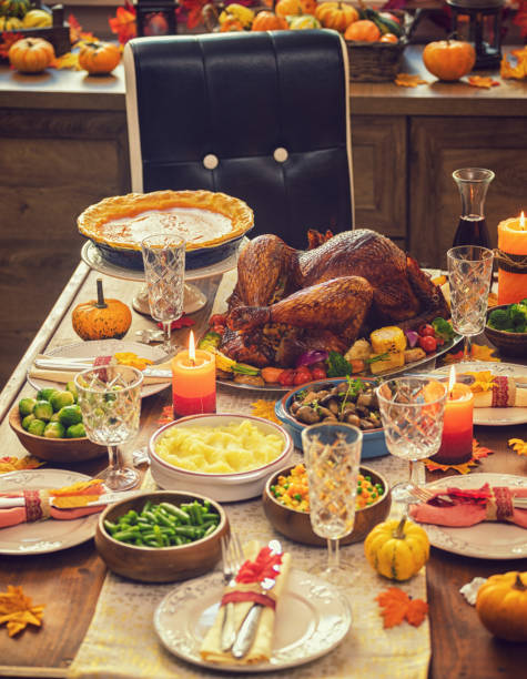 istock Traditional Stuffed Turkey with Side Dishes for Thanksgiving Day 1175309749