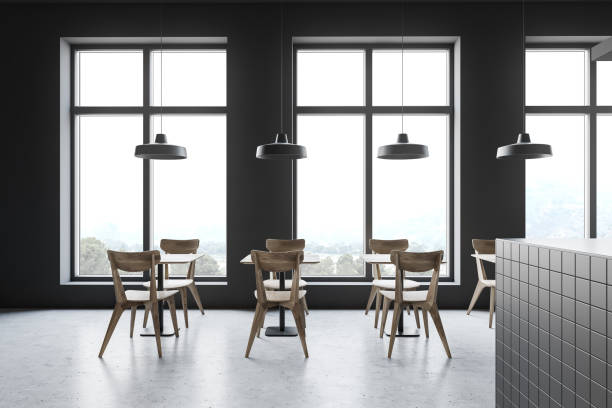 istock Gray loft minimalist canteen interior 1175309805