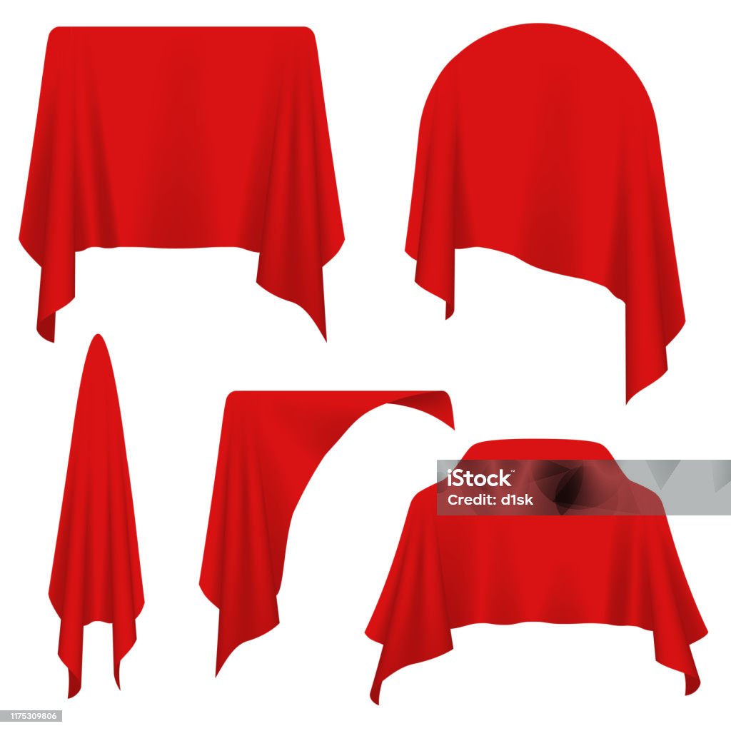 Cloth Object Different Objects Covered With Red Cloth Stock Illustration - Download ...