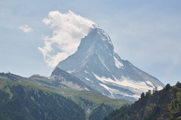 istock Swiss Matterhorn Peak with cloud 1175311768