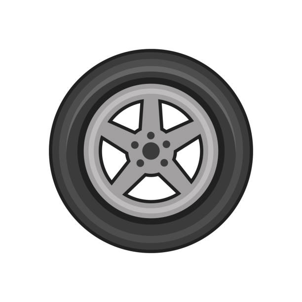 ilustraciones, imágenes clip art, dibujos animados e iconos de stock de ilustración vectorial del neumático - tire tire track circle illustrations and vector art