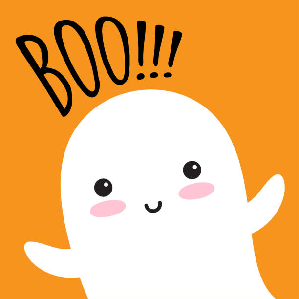Happy Flying Ghost With Speech Bubble Boo Stock Illustration - Download  Image Now - Halloween, Ghost, Vitality - iStock