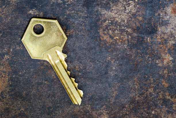 istock Golden house door key 1175313790