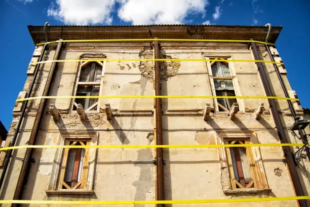 Photo of Post earthquake recostruction in the beautiful village of Campli, Abruzzo, Italy. In Campli is located the Holy Stairs (Scala Sancta)