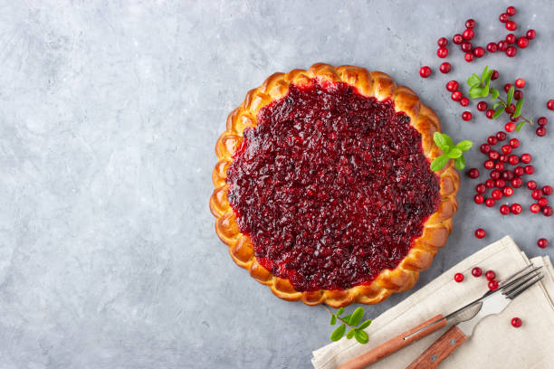 istock Pie with fresh cowberry or lingonberry 1175314724