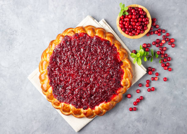 istock Pie with fresh cowberry or lingonberry 1175314862