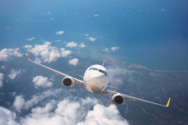istock Passenger jet airplane flying above clouds 1175317931