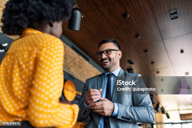 Lets Talk Business Stock Photo - Download Image Now - Greeting, Cafe, Business