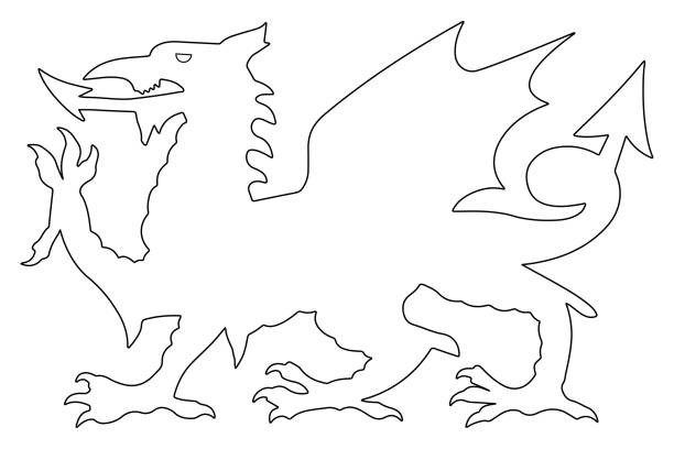 валлийский дракон вектор иллюстрация eps 10. - welsh culture wales welsh flag dragon stock illustrations