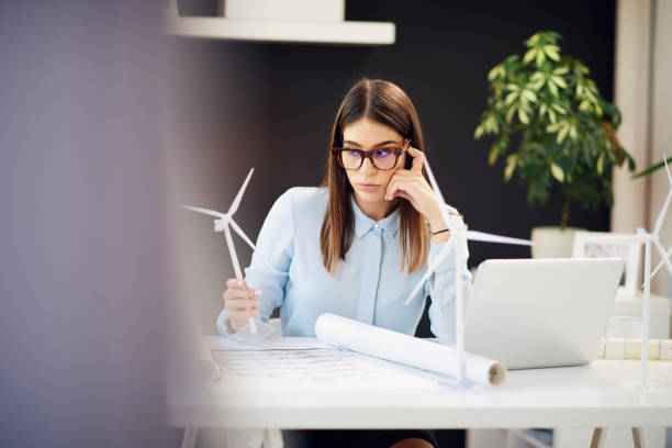 istock Busineswoman working on sustainable development. 1175324814