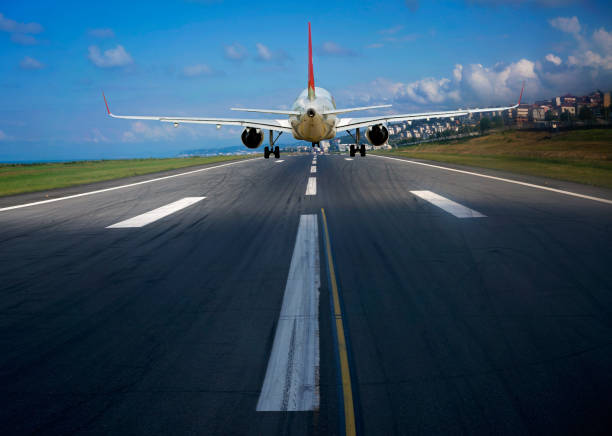 istock Passenger airplane landing. 1175329941