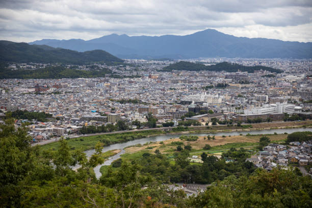 istock Japanese city in valley 1175338710