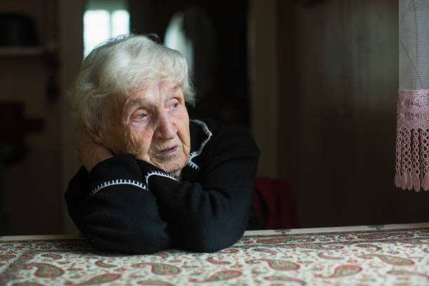 istock Lonely sad old woman portrait. 1175349275
