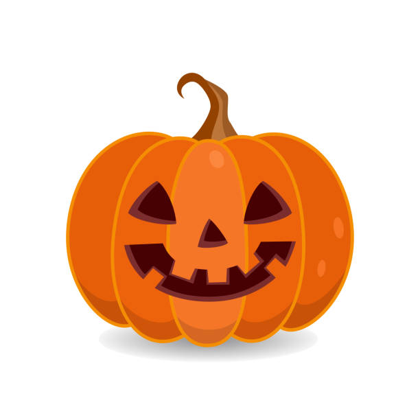 illustrazioni stock, clip art, cartoni animati e icone di tendenza di zucca di halloween isolata su sfondo bianco - gourd halloween fall holidays and celebrations