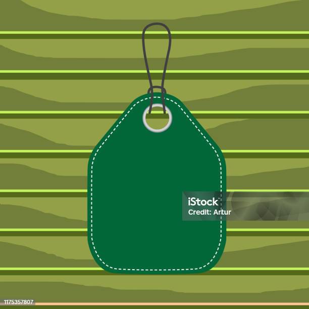 Colored Tag Vertically Positioned Rectangle Label Empty Badge Bound By ...