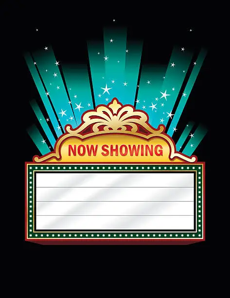 Vector illustration of A clip art of a theater marquee