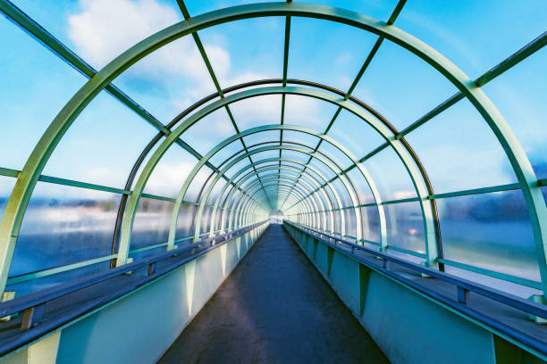 istock Metal and glass corridor. 1175370815