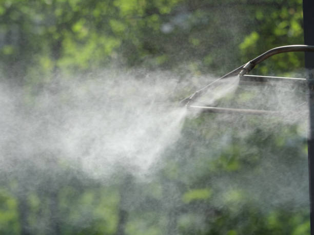 istock Dry mist equipment installed in the city 1175374159