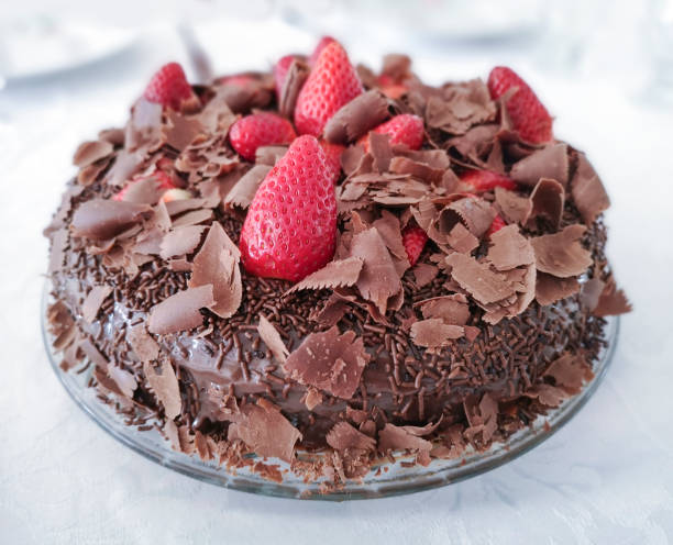 istock Chocolate cake with brigadeiro and strawberry 1175374643