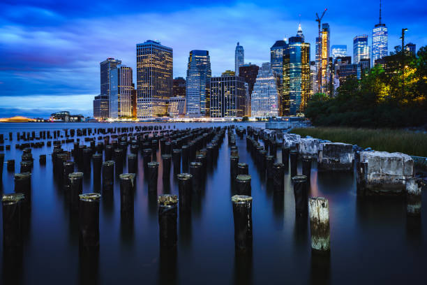 Manhattan Skyline from Brooklyn Bridge Park, NYC USA